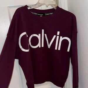 Calvin Klein Maroon Crewneck with White Logo XS Women’s
